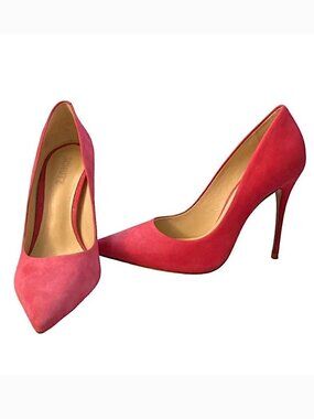 SCHUTZ Farrah Hot Pink Suede Pointed Toe Heels Pumps